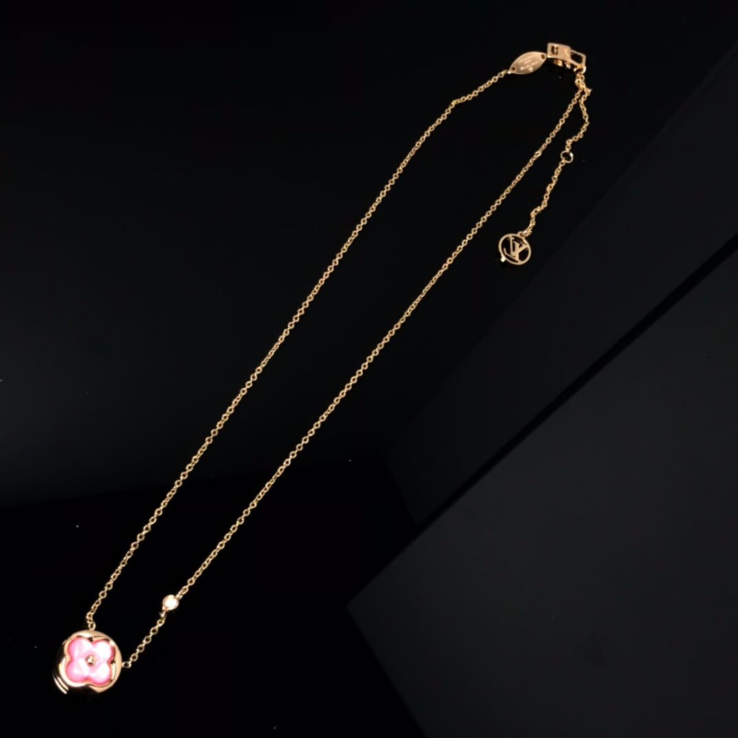 ¡®Lumi¡¯COLOR BLOSSOM PINK MOP SUN GOLD NECKLACE