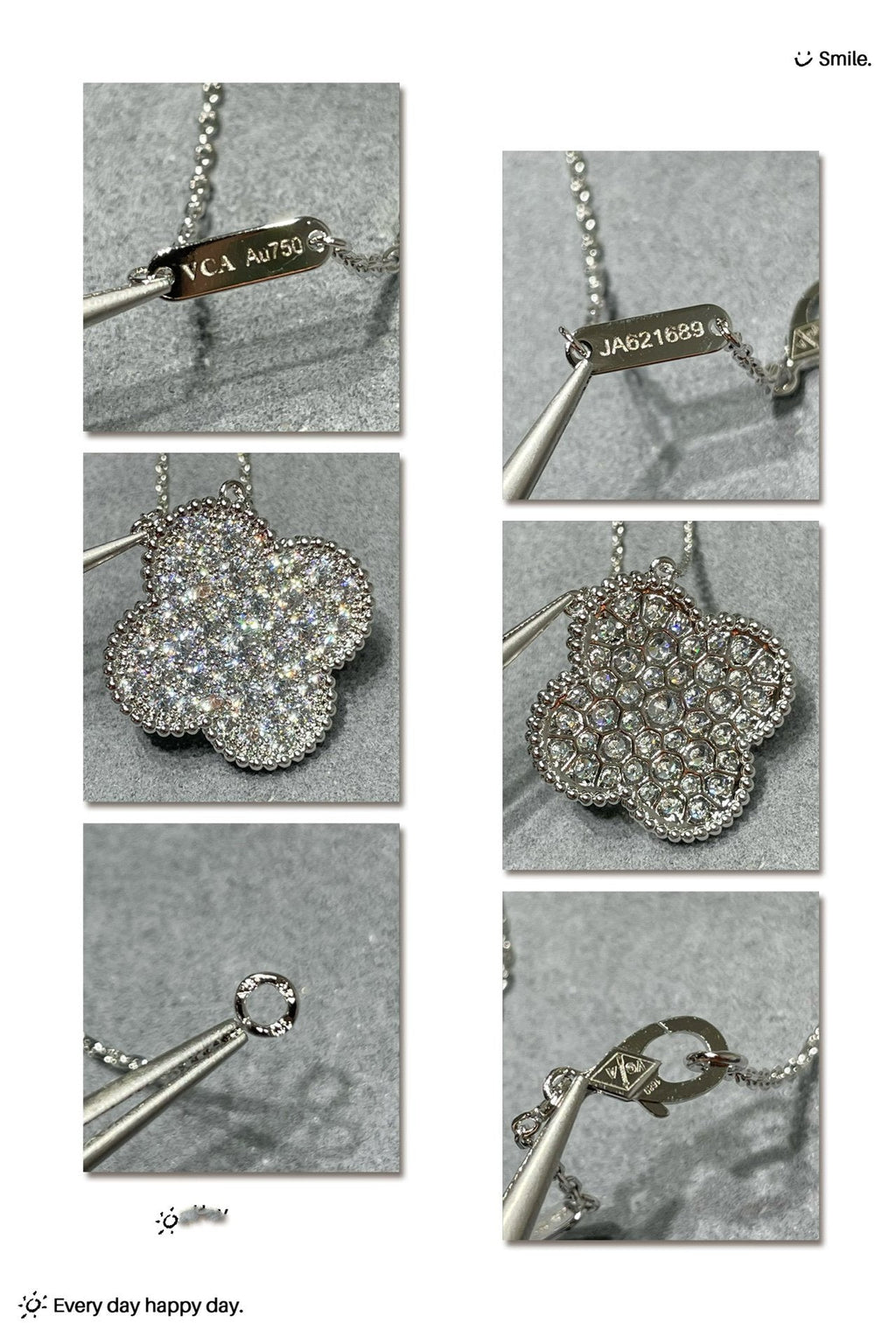 Lumi® CLOVER 25MM GROSSER ANHÄNGER MIT DIAMANTENPAVED SILBERKETTE