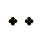 Lumi® CLOVER MEDIUM 1 MOTIFS ONYX STUD EARRINGS