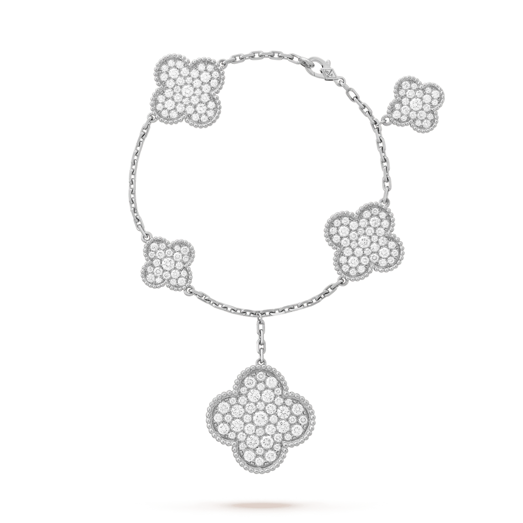 Lumi® CLOVER 6 MOTIFS SILBERNES DIAMANT-ARMBAND