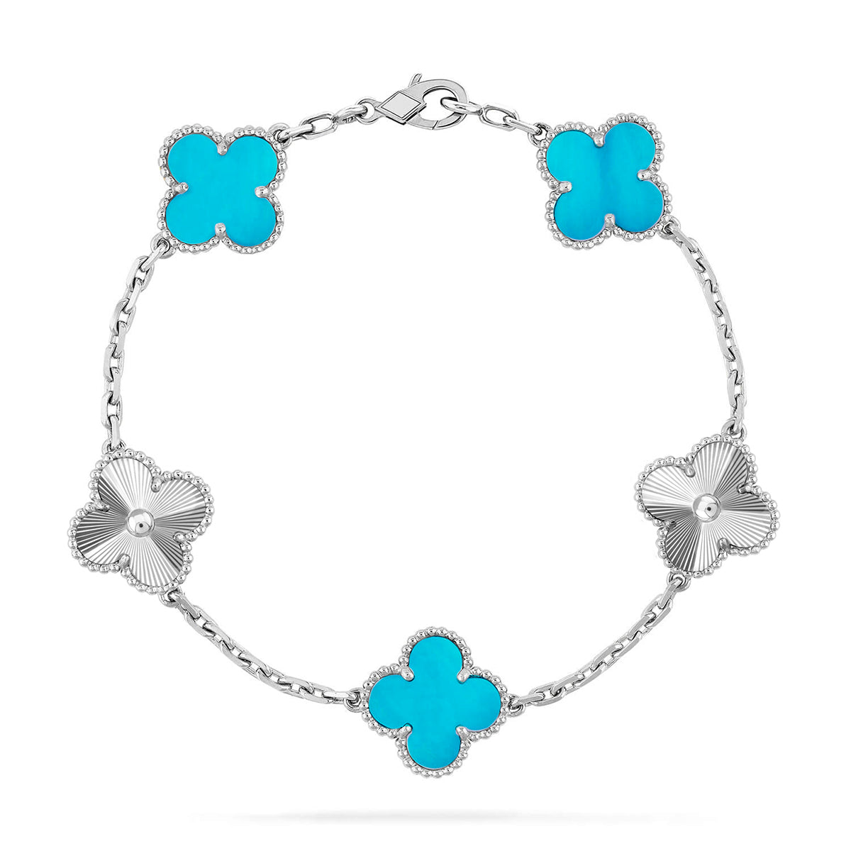[Lumi jewelry] CLOVER 5 MOTIF TURQUOISE BRACELET COLLECTION