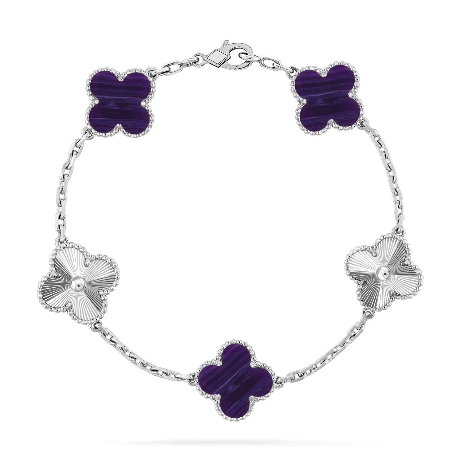 [Lumi]New CLOVER 5 MOTIF PURPLE STRIPES BRACELET COLLECTION