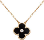 Lumi® CLOVER 15MM DIAMANT-ONYX-HALSKETTE
