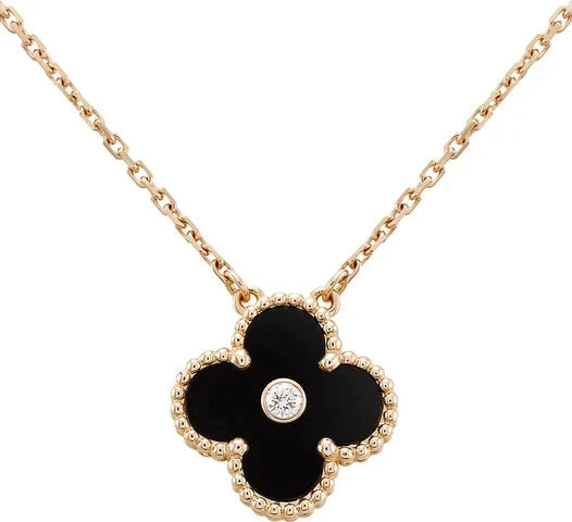 Lumi® CLOVER 15MM DIAMANT-ONYX-HALSKETTE