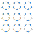 [Lumi jewelry] CLOVER 5 MOTIF BLUE AGATE BRACELET COLLECTION
