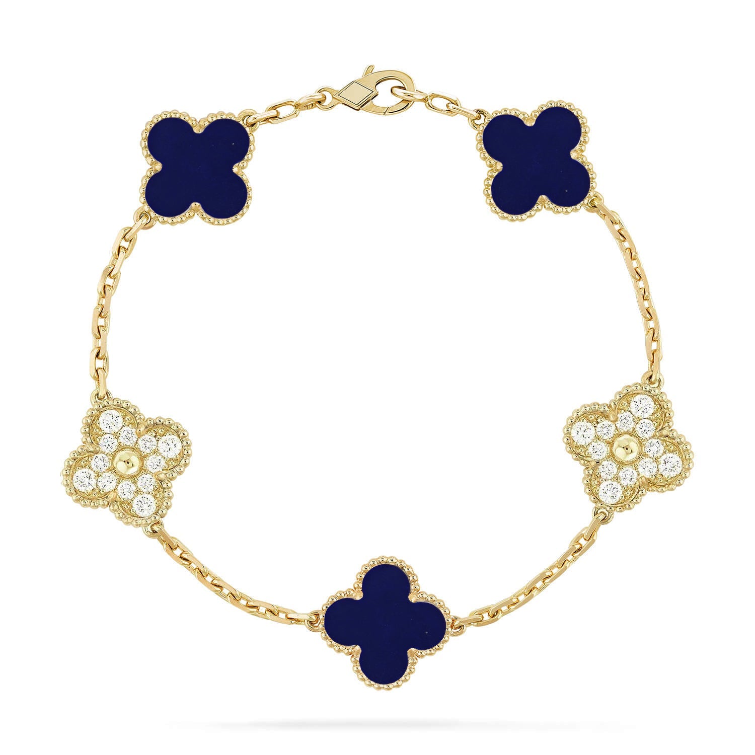 [Lumi jewelry]CLOVER 5 MOTIF LAPIS LAZULI BRACELET COLLECTION