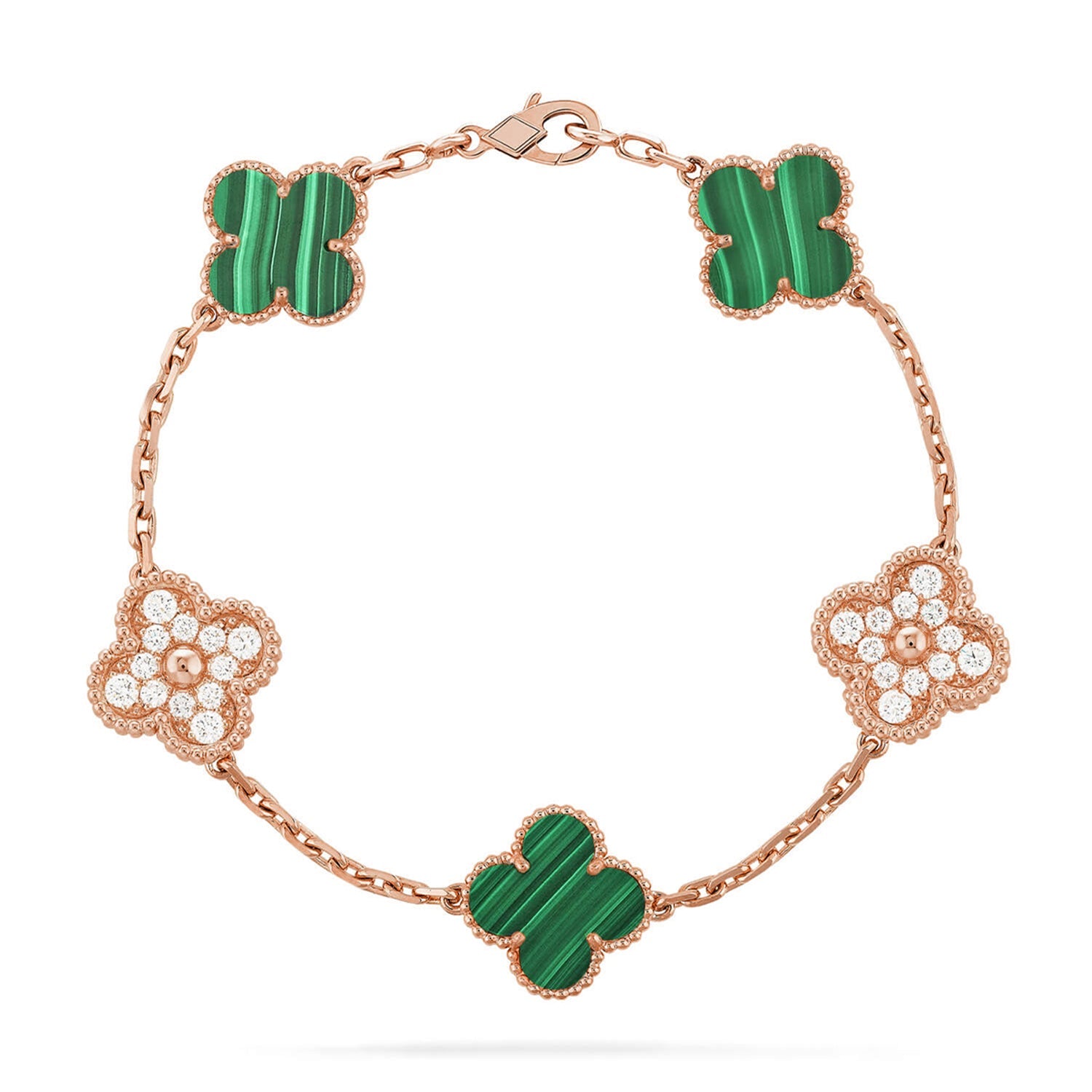 [Lumi jewelry] CLOVER 5 MOTIF MALACHITE BRACELET COLLECTION