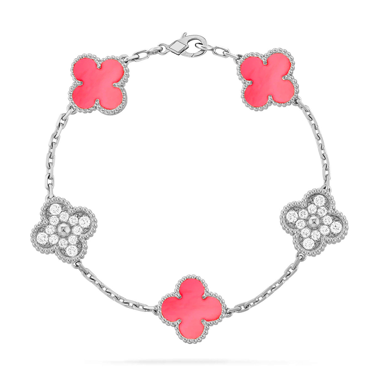 [Lumi]New  CLOVER 5 MOTIFS  PINK MOP BRACELET COLLECTION