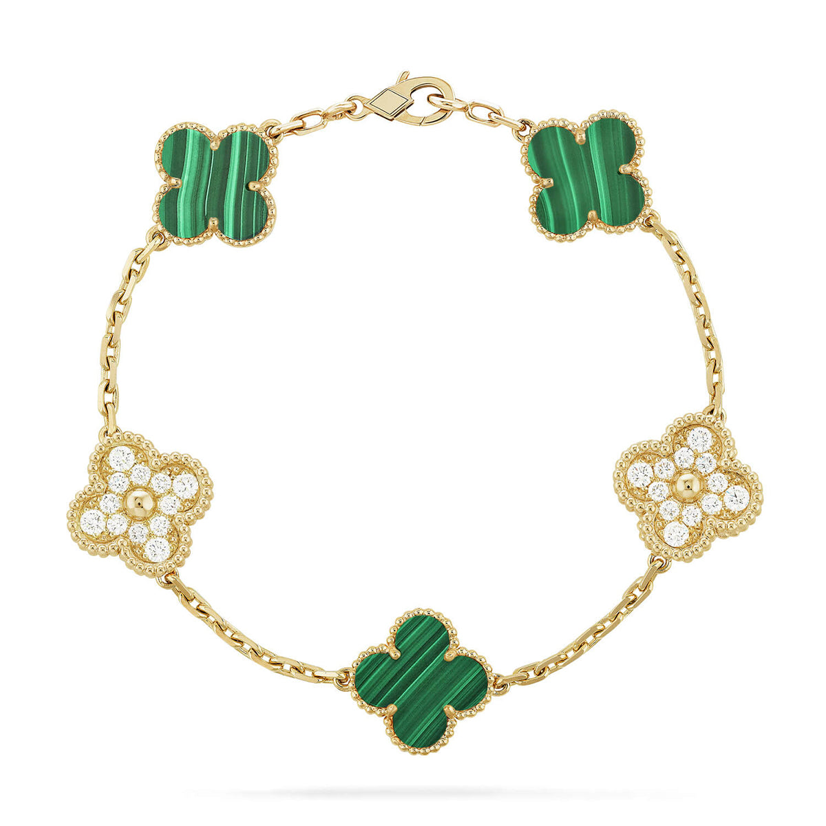 [Lumi]New  CLOVER 5 MOTIF MALACHITE BRACELET COLLECTION
