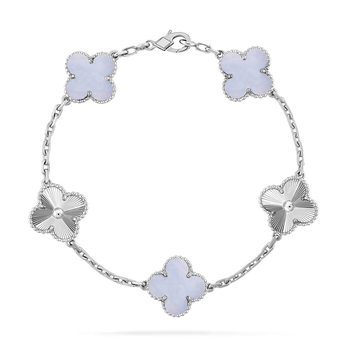 [Lumi jewelry] CLOVER 5 MOTIF PURPLE CHALCEDONY BRACELET COLLECTION