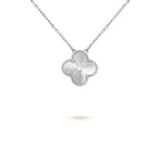 Lumi® CLOVER 15MM DIAMANT-LASER-HALSKETTE SILBER