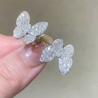 Lumi® Zwillingsring aus Silber mit Schmetterlingsmotiv und Diamanten