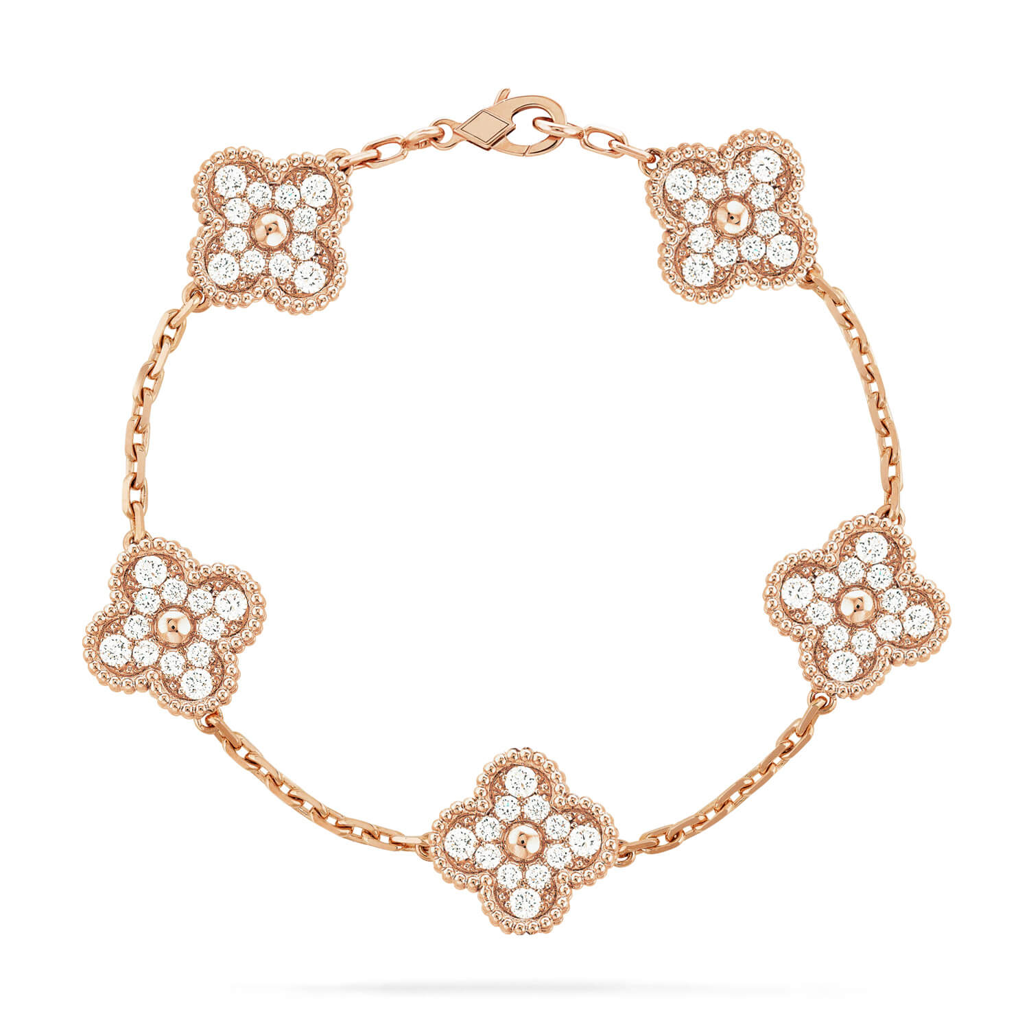 [Lumi jewelry] CLOVER 5 MOTIF FULL DIAMOND BRACELET COLLECTION