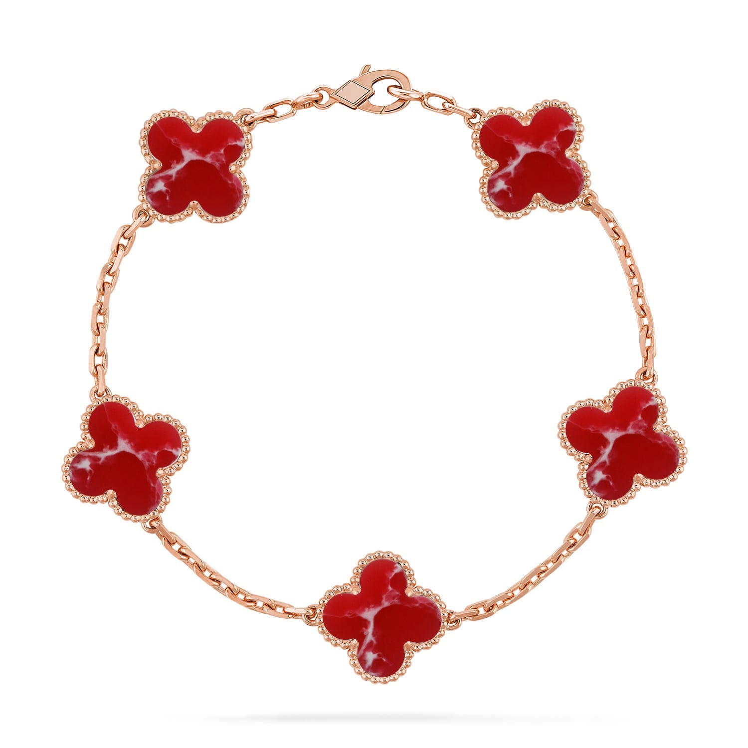 [Lumi jewelry]CLOVER 5 MOTIF RED PATTERN BRACELET COLLECTION