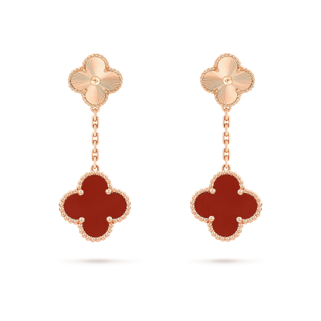 Lumi® CLOVER 2 MOTIF LASER CARNELIAN EARRINGS