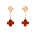 Lumi® CLOVER 2 MOTIF LASER CARNELIAN EARRINGS