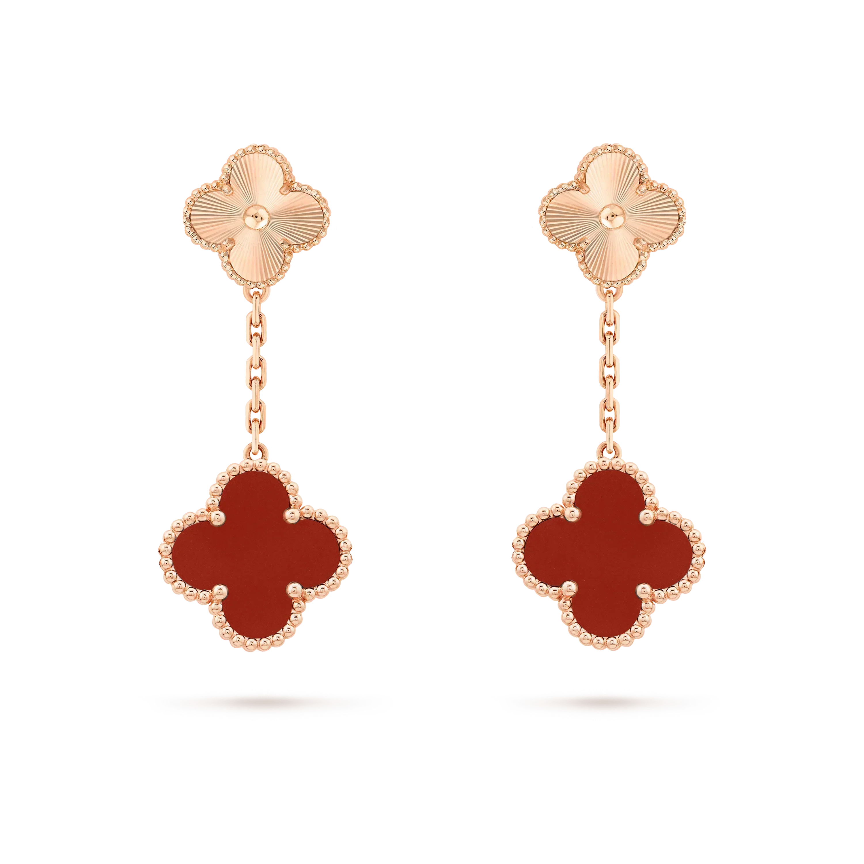 Lumi® CLOVER 2 MOTIF LASER CARNELIAN EARRINGS