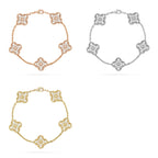 [Lumi jewelry] CLOVER 5 MOTIF FULL DIAMOND BRACELET COLLECTION