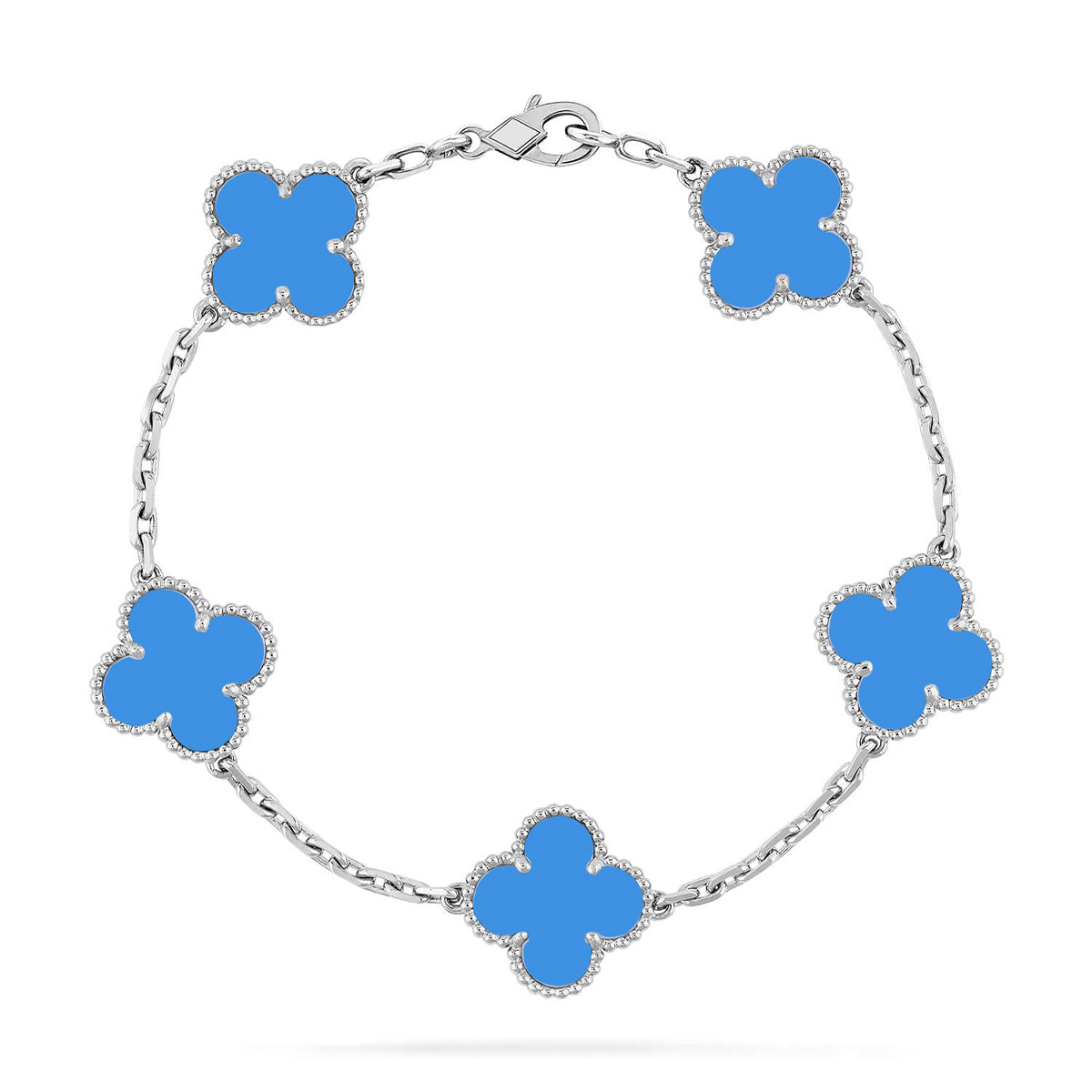 [Lumi jewelry] CLOVER 5 MOTIF BLUE AGATE BRACELET COLLECTION