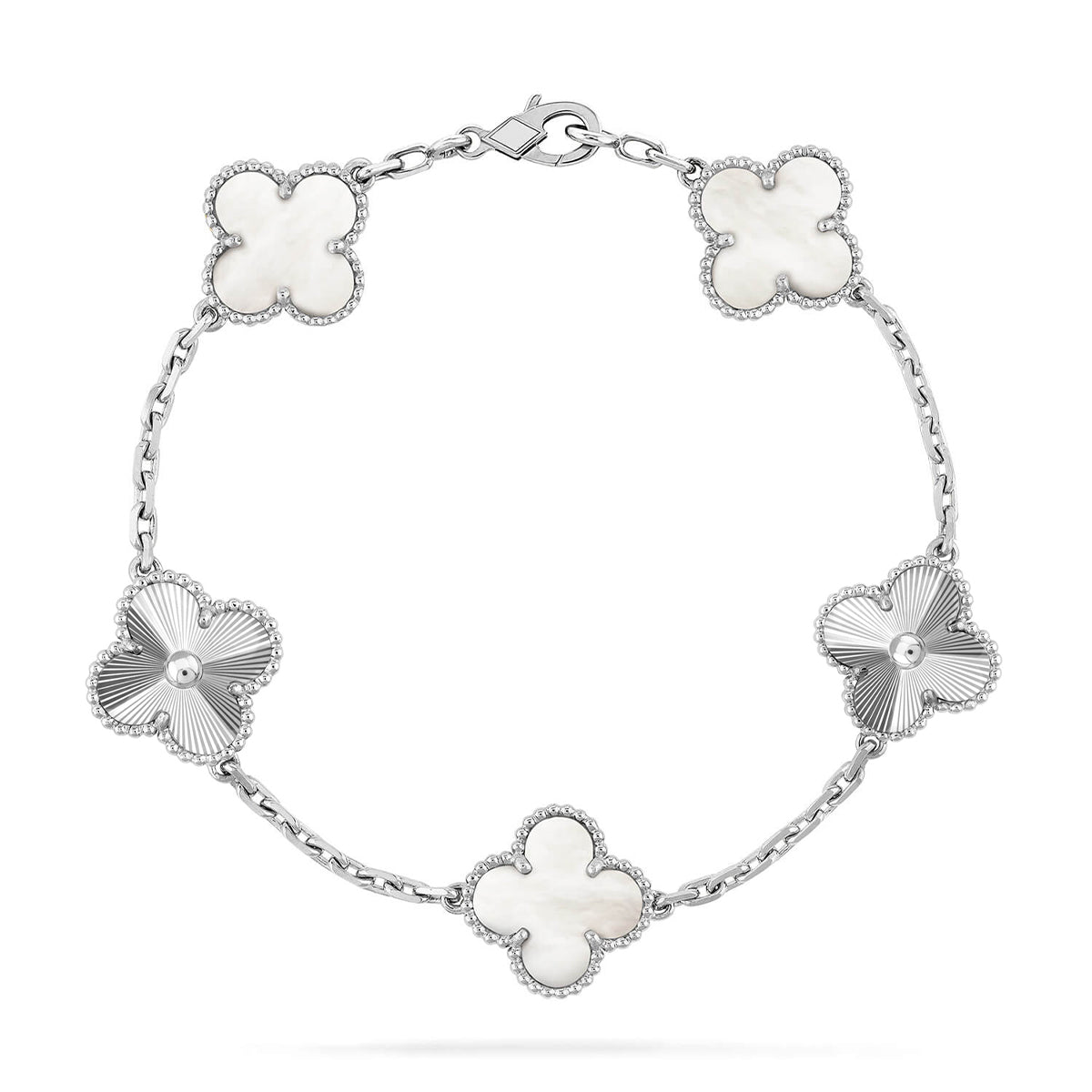 [Lumi]New CLOVER WHITE PEARL MOP 5 MOTIF BRACELET COLLECTION