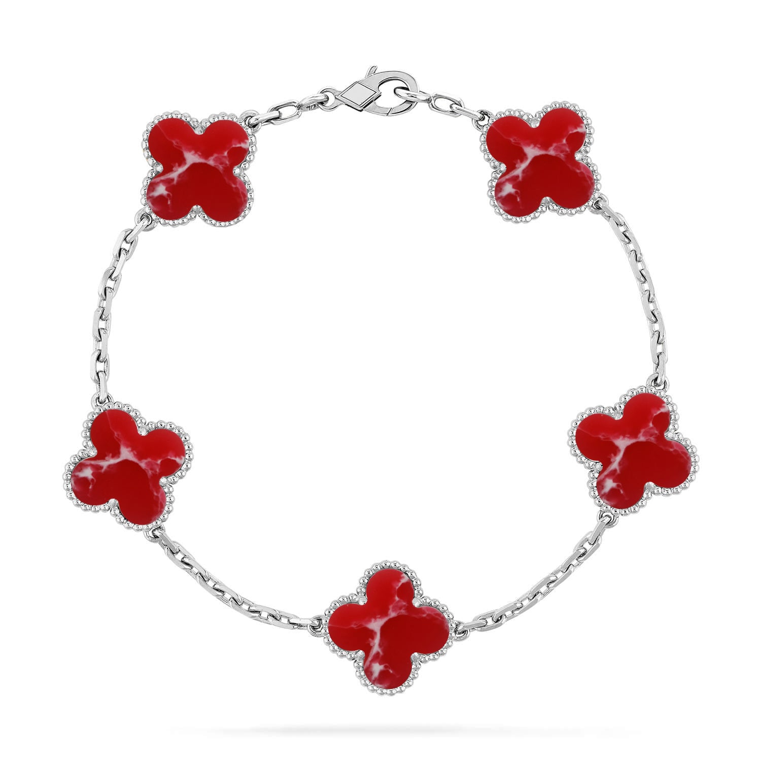 [Lumi jewelry]CLOVER 5 MOTIF RED PATTERN BRACELET COLLECTION