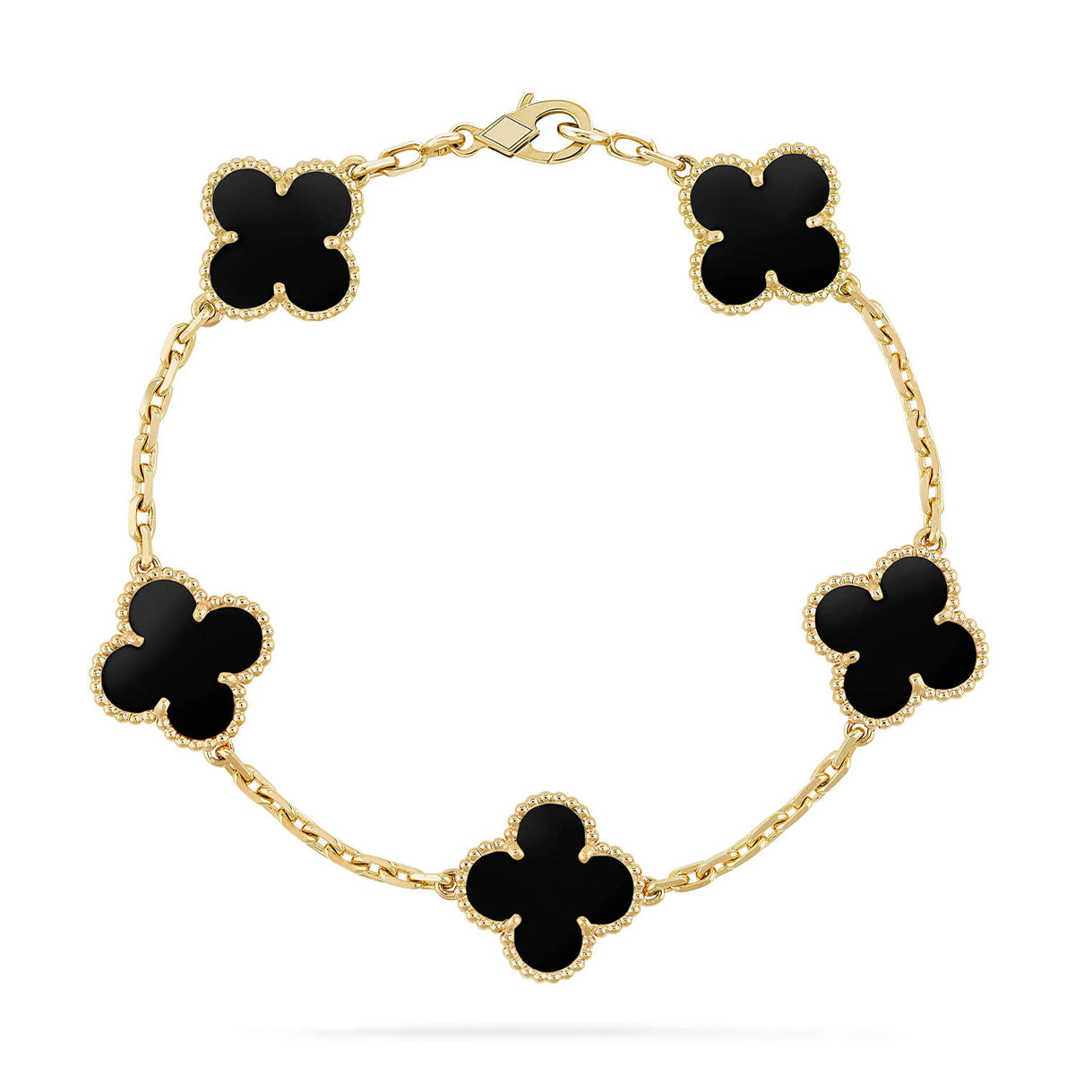 [Lumi jewelry] CLOVER 5 MOTIF ONYXS BRACELET COLLECTION