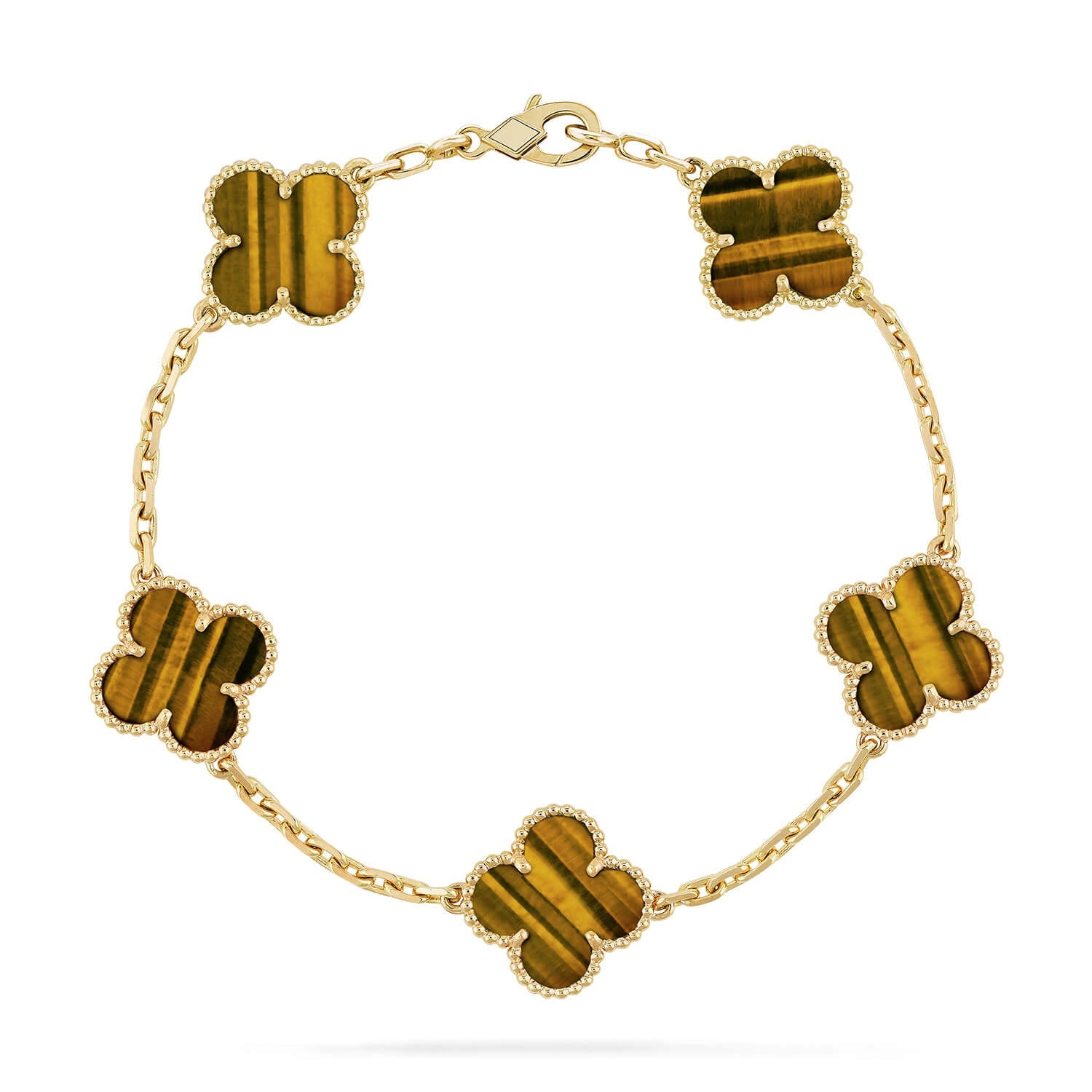 [Lumi jewelry] CLOVER 5 MOTIFS TIGER EYE BRACELET COLLECTION