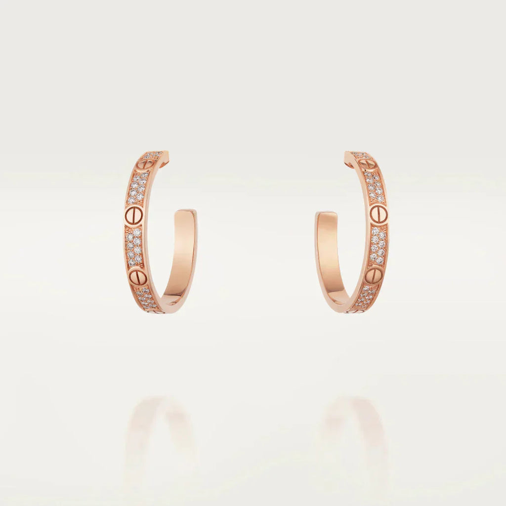 Lumi LOVE DIAMANT ROSA GOLDENE CREOLEN