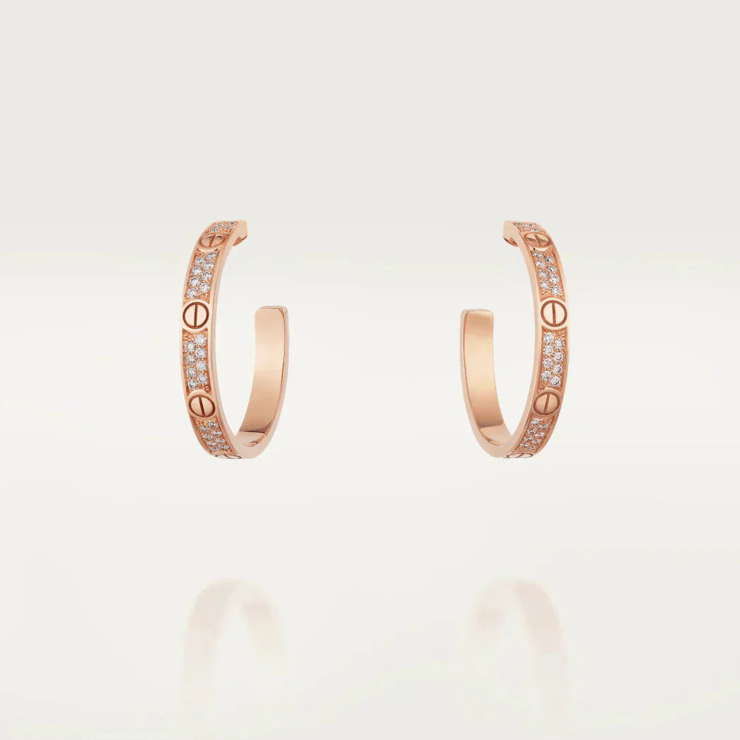 Lumi LOVE DIAMANT ROSA GOLDENE CREOLEN