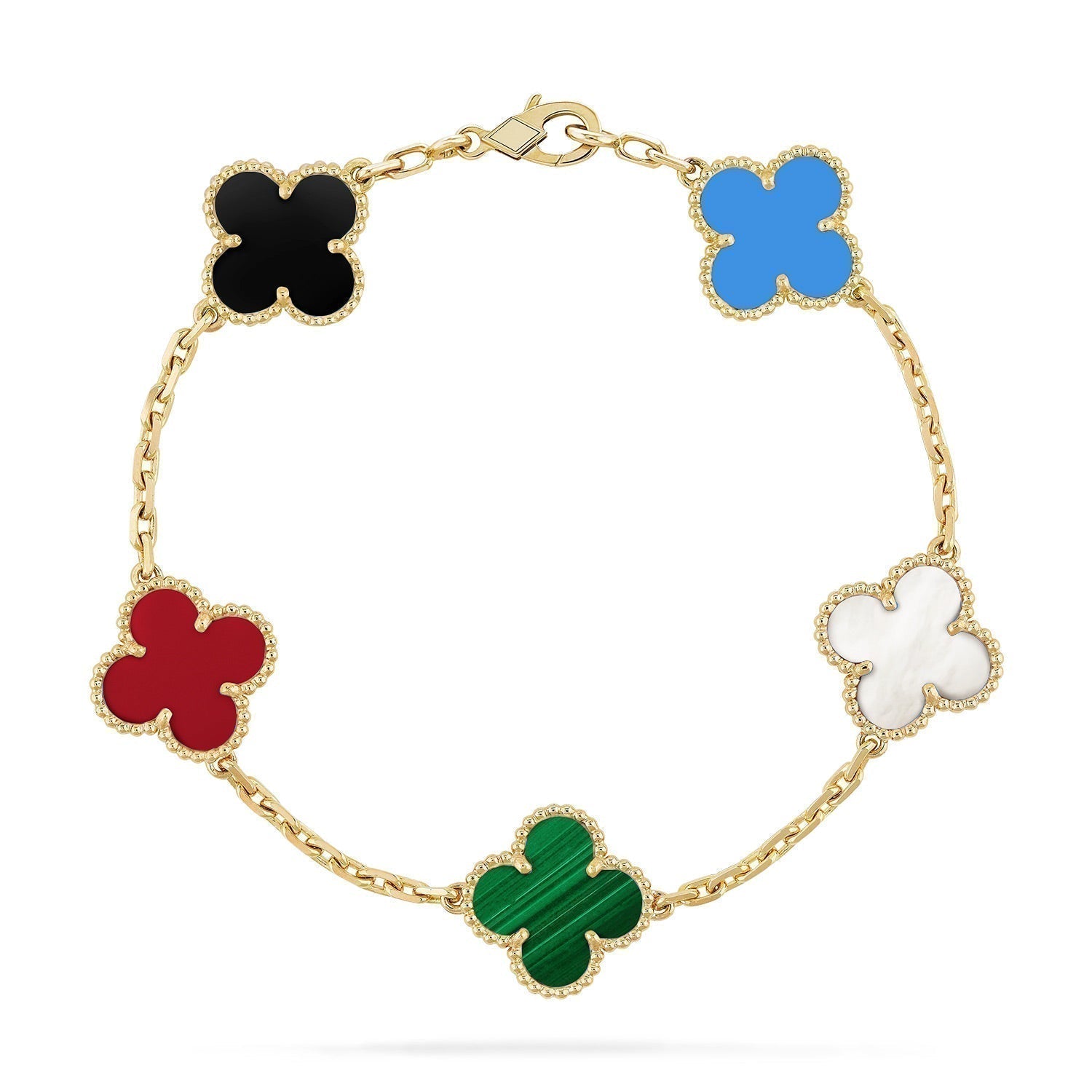 [Lumi]Neues mehrfarbiges Armband mit Kleeblattmotiven (5 Motive)