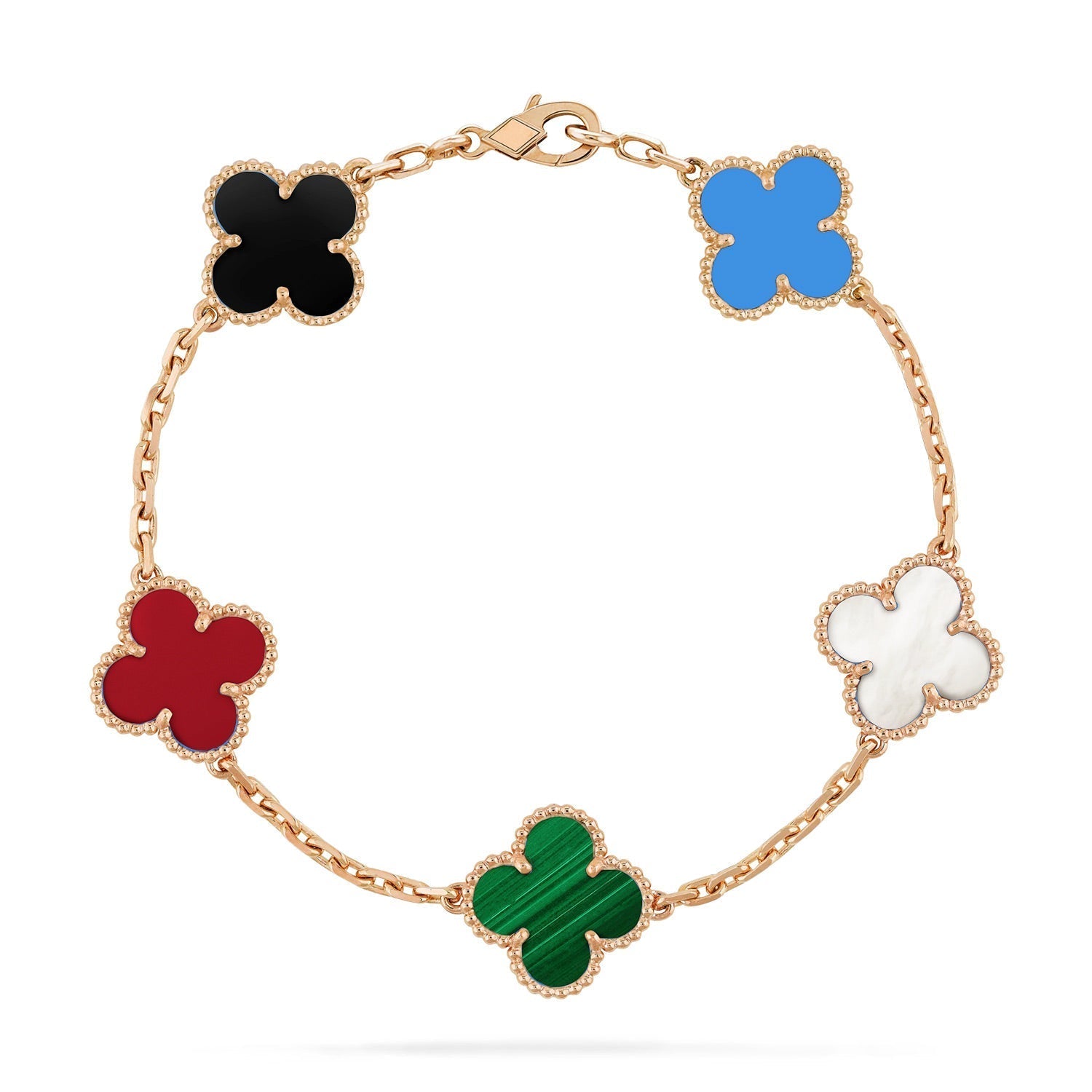 [Lumi jewelry]CLOVER 5 MOTIFS MULTICOLOR BRACELET