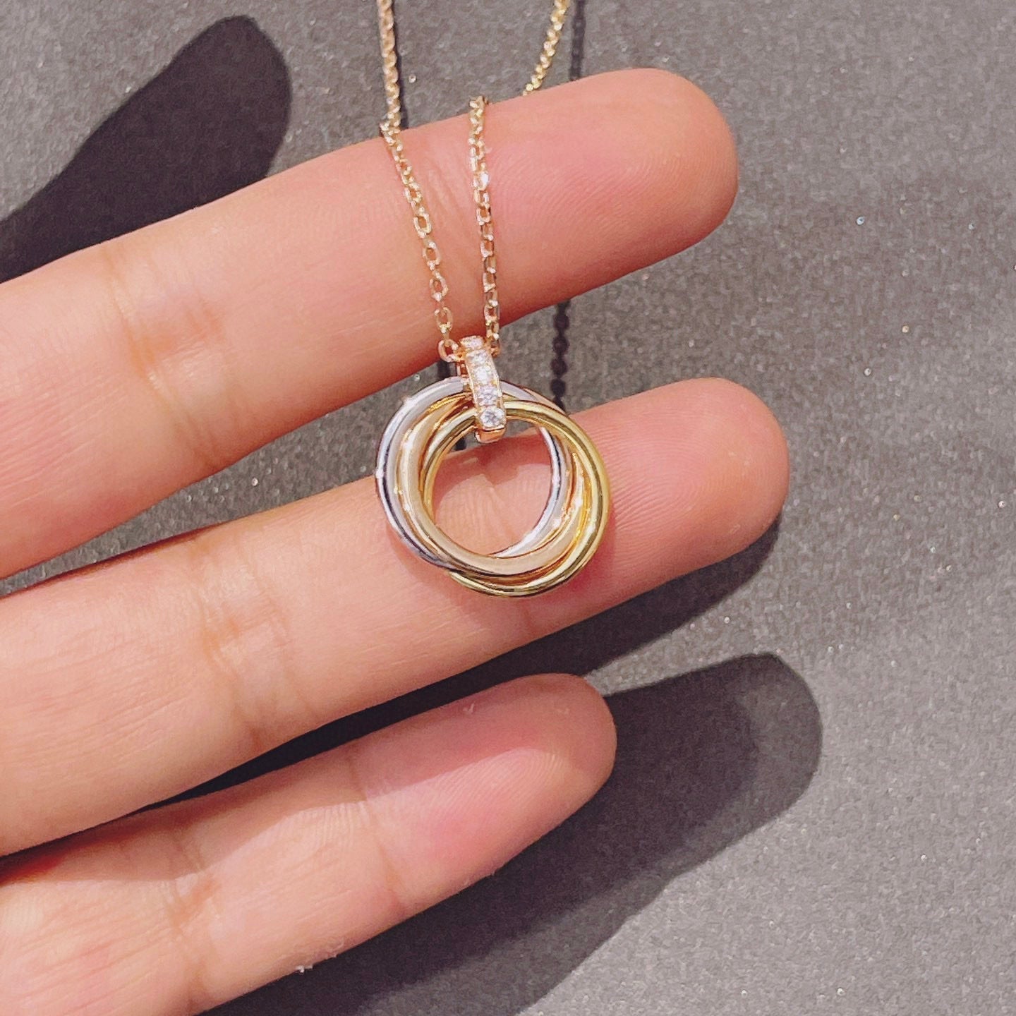 Lumi® TRINITY-HALSKETTE GOLD DIAMANTEN