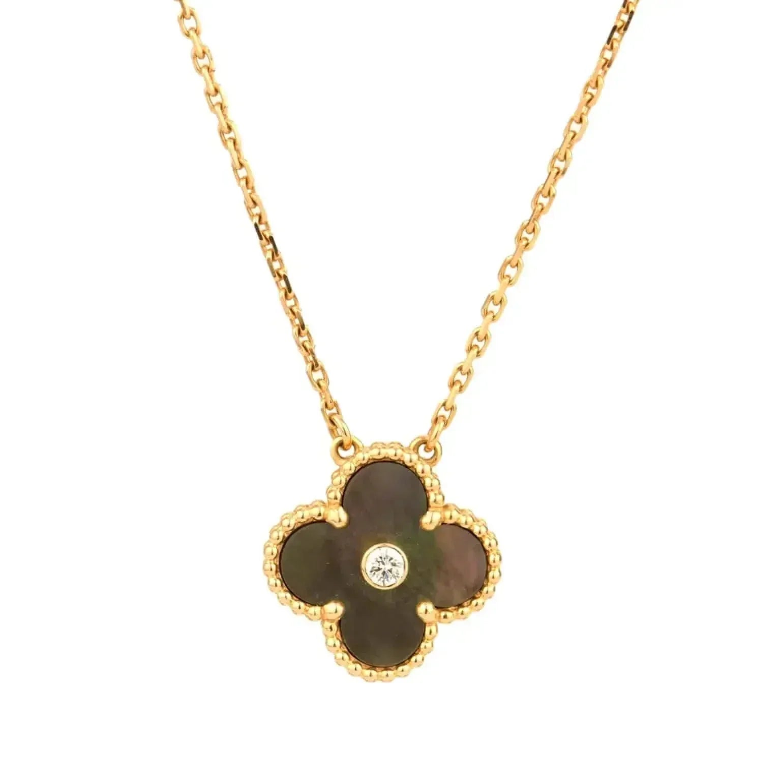 Lumi® CLOVER 15MM DIAMANT- UND PERLMUTT-HALSKETTE