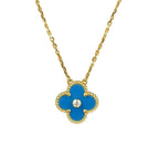 Lumi® CLOVER 15MM DIAMANT- UND BLAUER ACHAT-KETTE