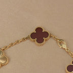 [Lumi jewelry] CLOVER 5 MOTIF RED CORNELIAN BRACELET COLLECTION
