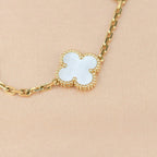 [Lumi jewelry]CLOVER WHITE PEARL MOP 5 MOTIF BRACELET COLLECTION
