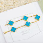 [Lumi jewelry] CLOVER 5 MOTIF TURQUOISE BRACELET COLLECTION
