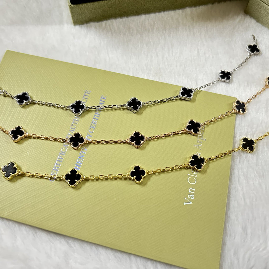 [¡®Lumi¡¯]CLOVER 6 MOTIF ONYXS ARMBAND