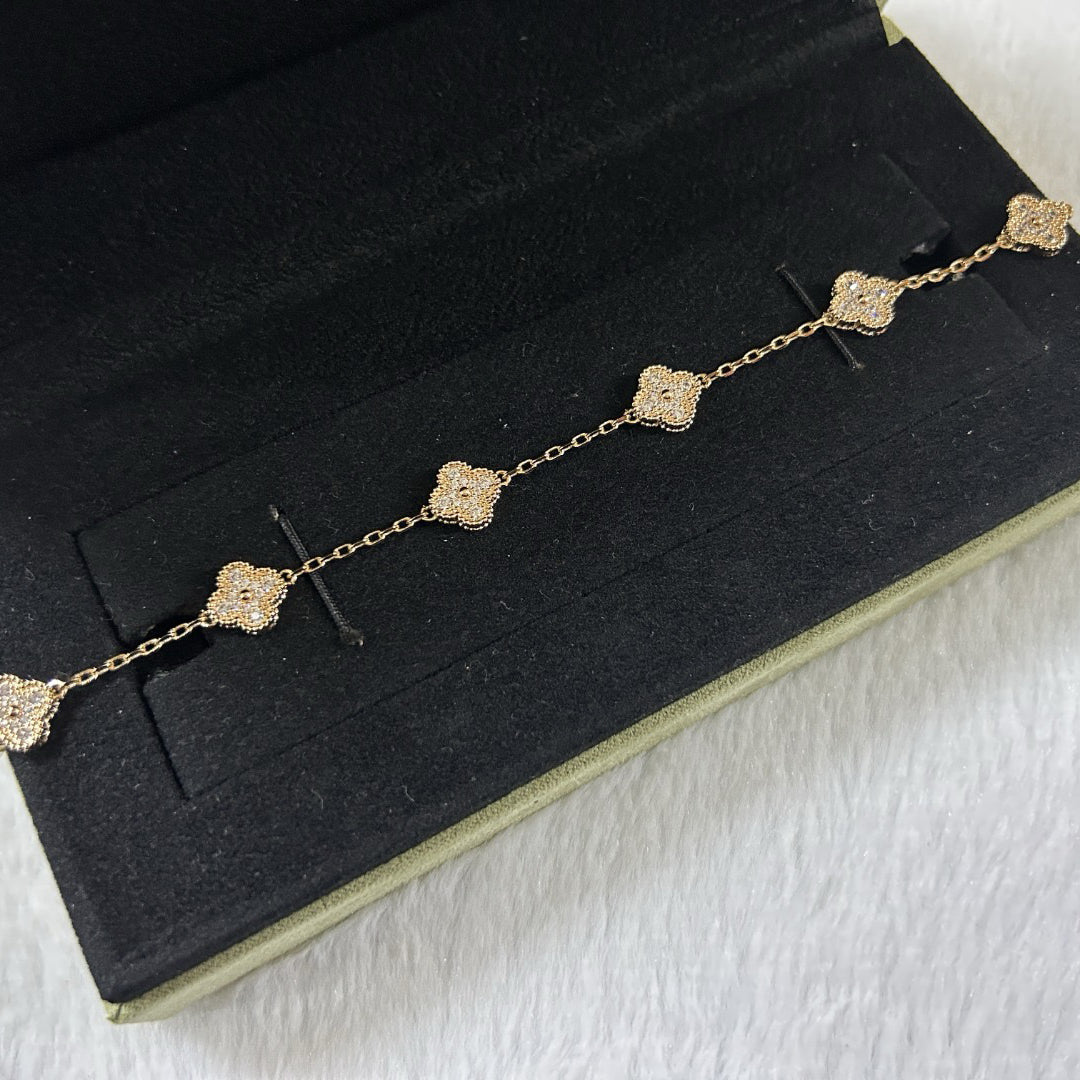 [Lumi jewelry]CLOVER 6 MOTIF DIAMOND BRACELET