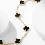 Lumi® Kleeblatt-Halskette mit 10 Motiven aus Onyx