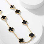 Lumi® Kleeblatt-Halskette mit 10 Motiven aus Onyx