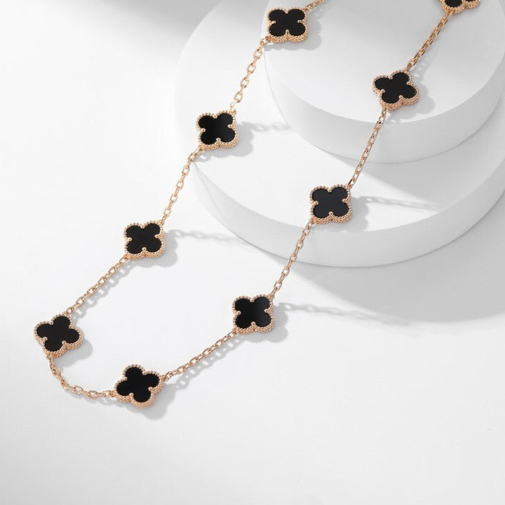 Lumi® Kleeblatt-Halskette mit 10 Motiven aus Onyx