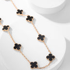 Lumi® Kleeblatt-Halskette mit 10 Motiven aus Onyx