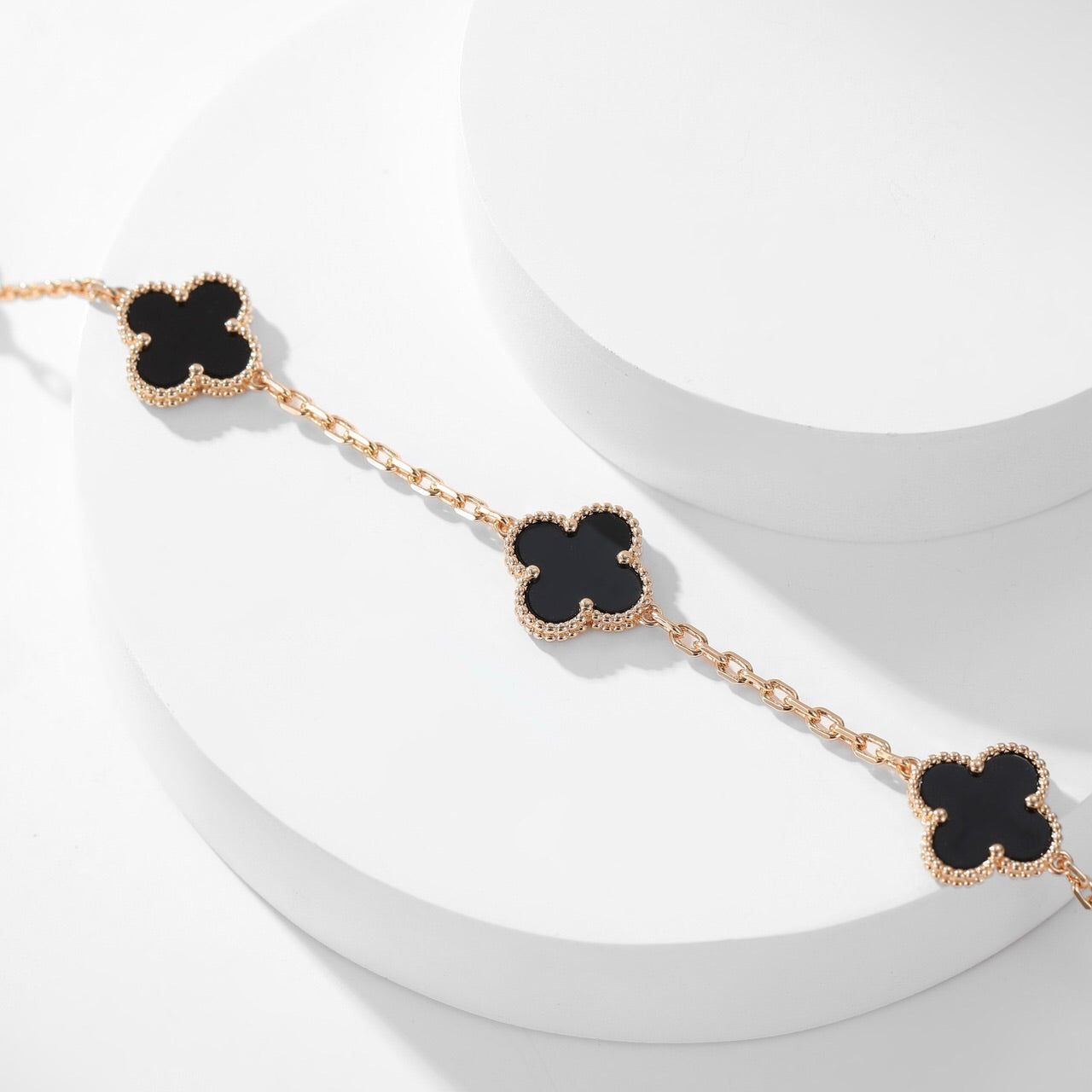 Lumi® Kleeblatt-Halskette mit 10 Motiven aus Onyx