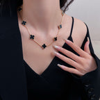 Lumi® Kleeblatt-Halskette mit 10 Motiven aus Onyx