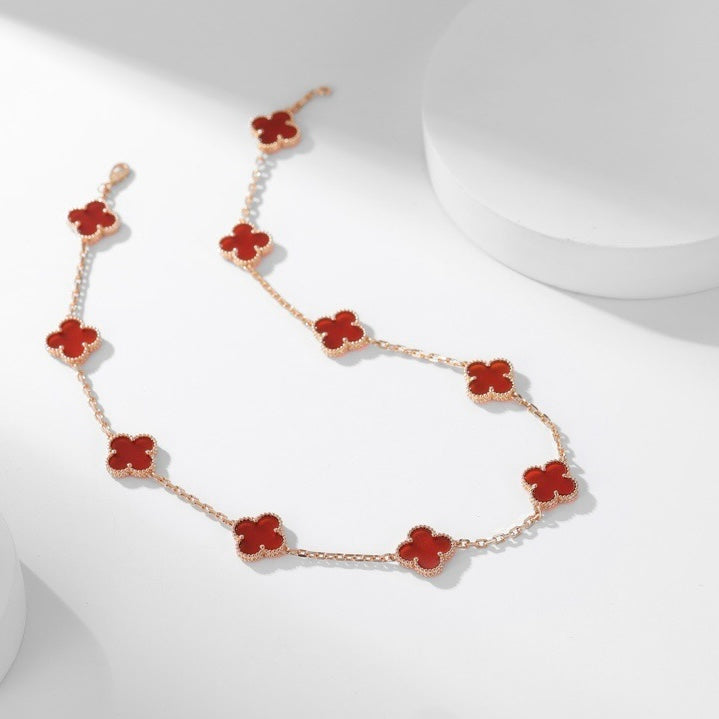 ¡®Lumi¡¯CLOVER 10 MOTIFS CARNELIAN NECKLACE