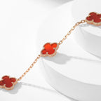 Lumi® Kleeblatt-Halskette mit 10 Motiven aus Karneol