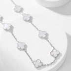 Lumi® Kleeblatt-Halskette mit 10 Motiven aus weißem Perlmutt