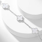 Lumi® Kleeblatt-Halskette mit 10 Motiven aus weißem Perlmutt