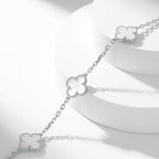 Lumi® Kleeblatt-Halskette mit 10 Motiven aus weißem Perlmutt